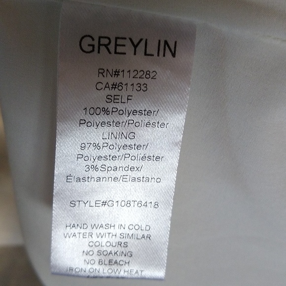 Greylin xs metallic thread lined paisley blouse w/ ruffle neck - Picture 7 of 11